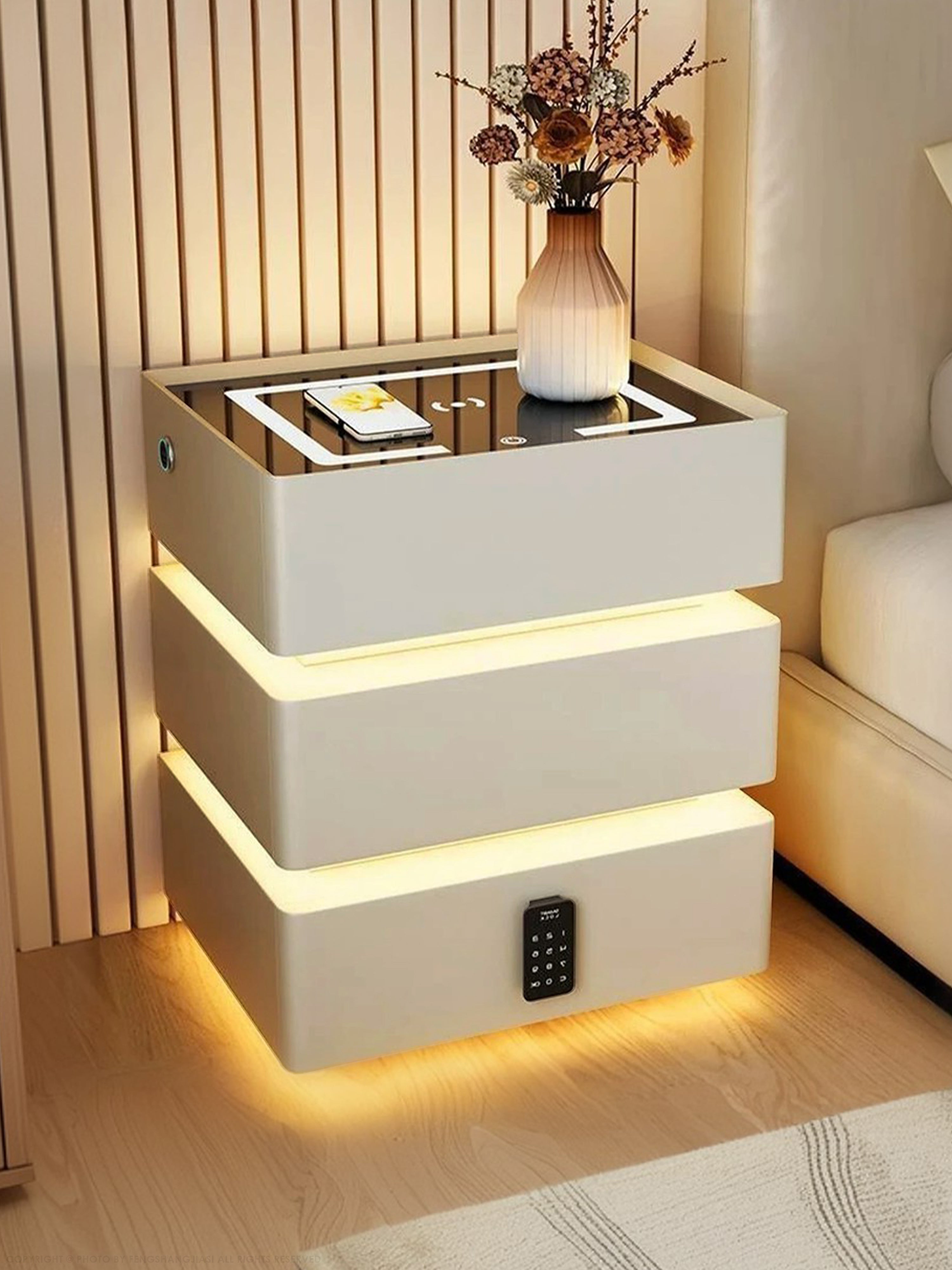 Cairo Smart LED Bedside Cabinet