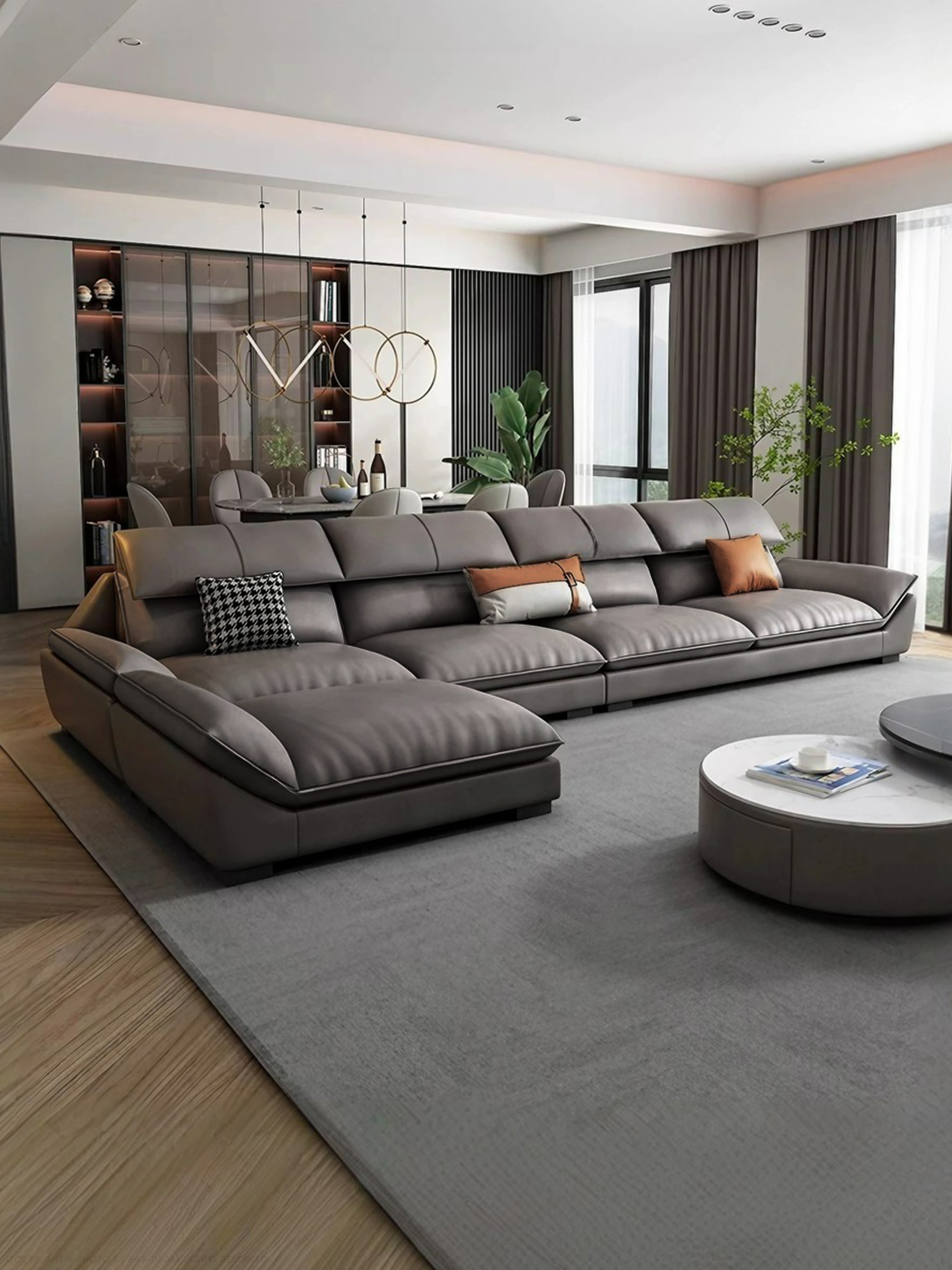 Min-ho Nordic Leather Sofa