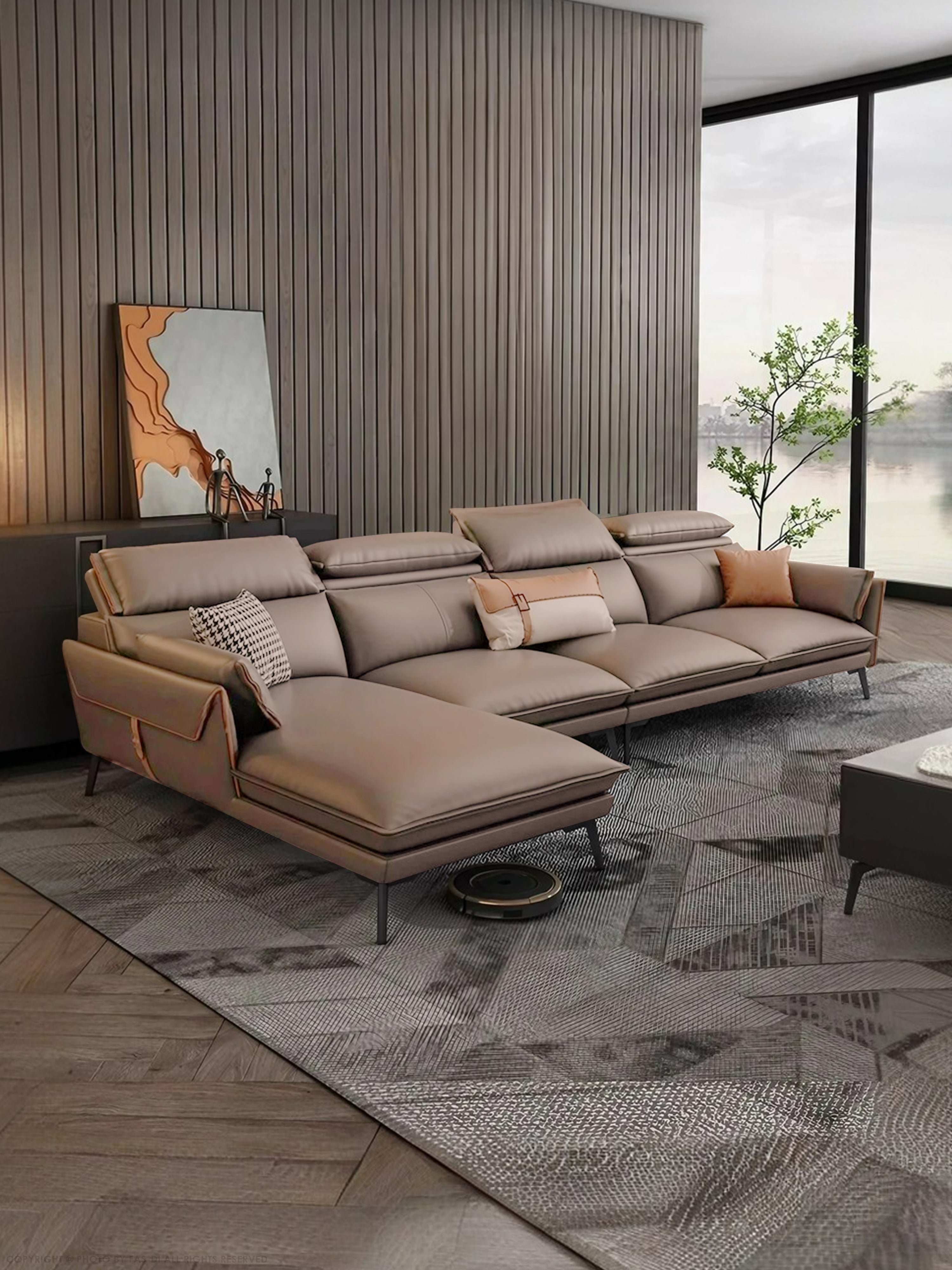 Min-ji Leather Sofa
