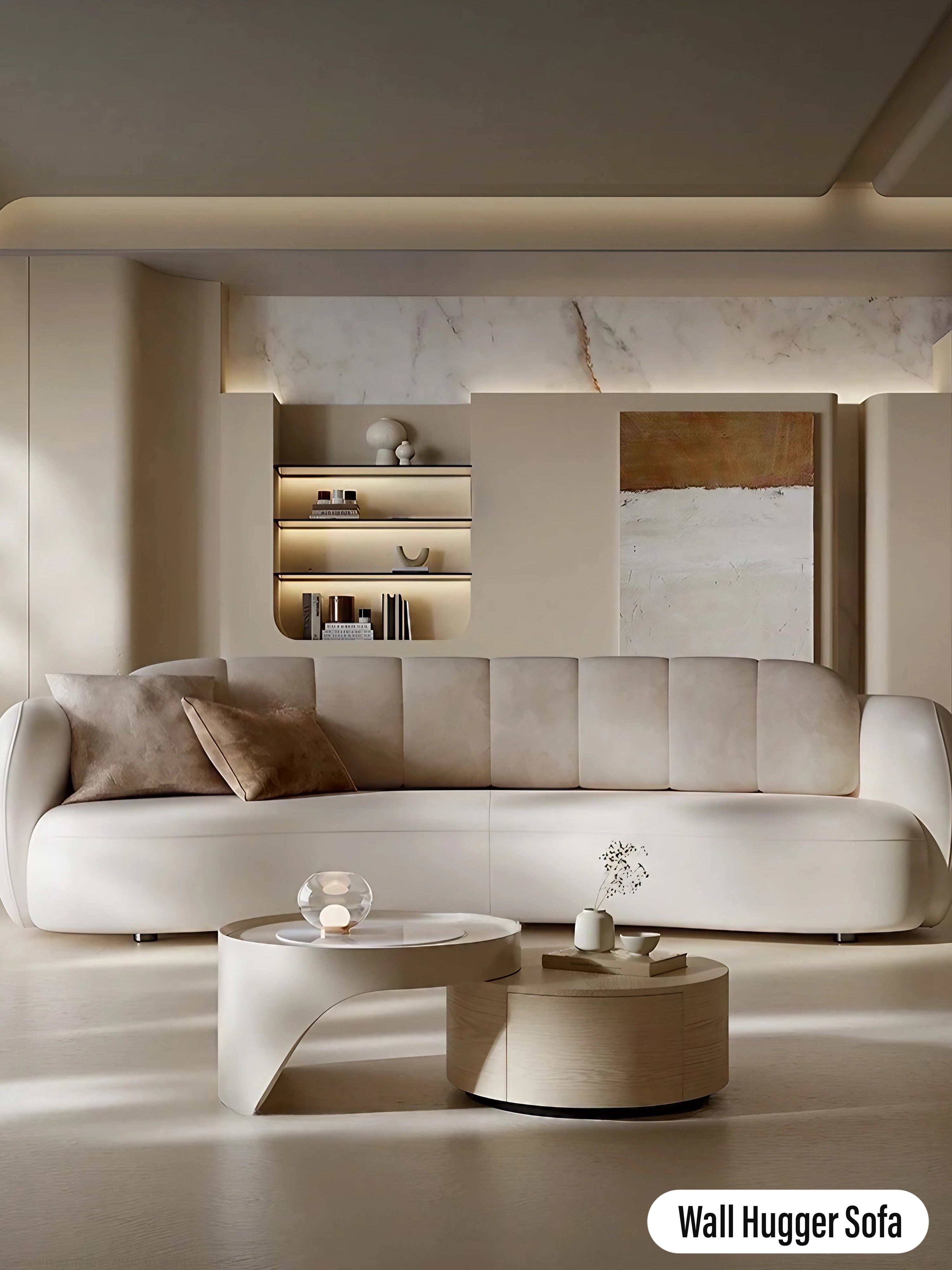 Selena Curved Leather Sofa