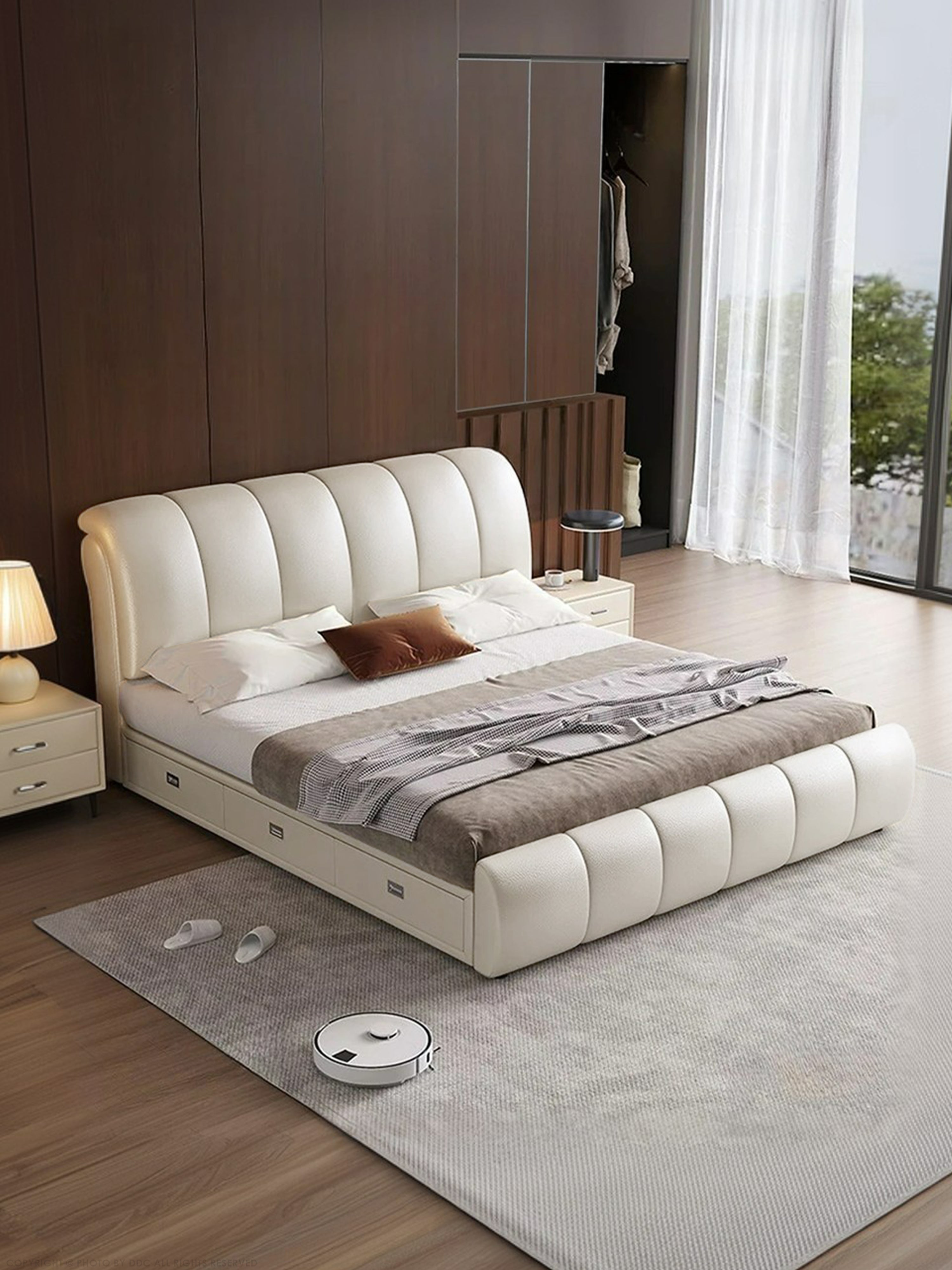 Sylvia Leather Storage Bed