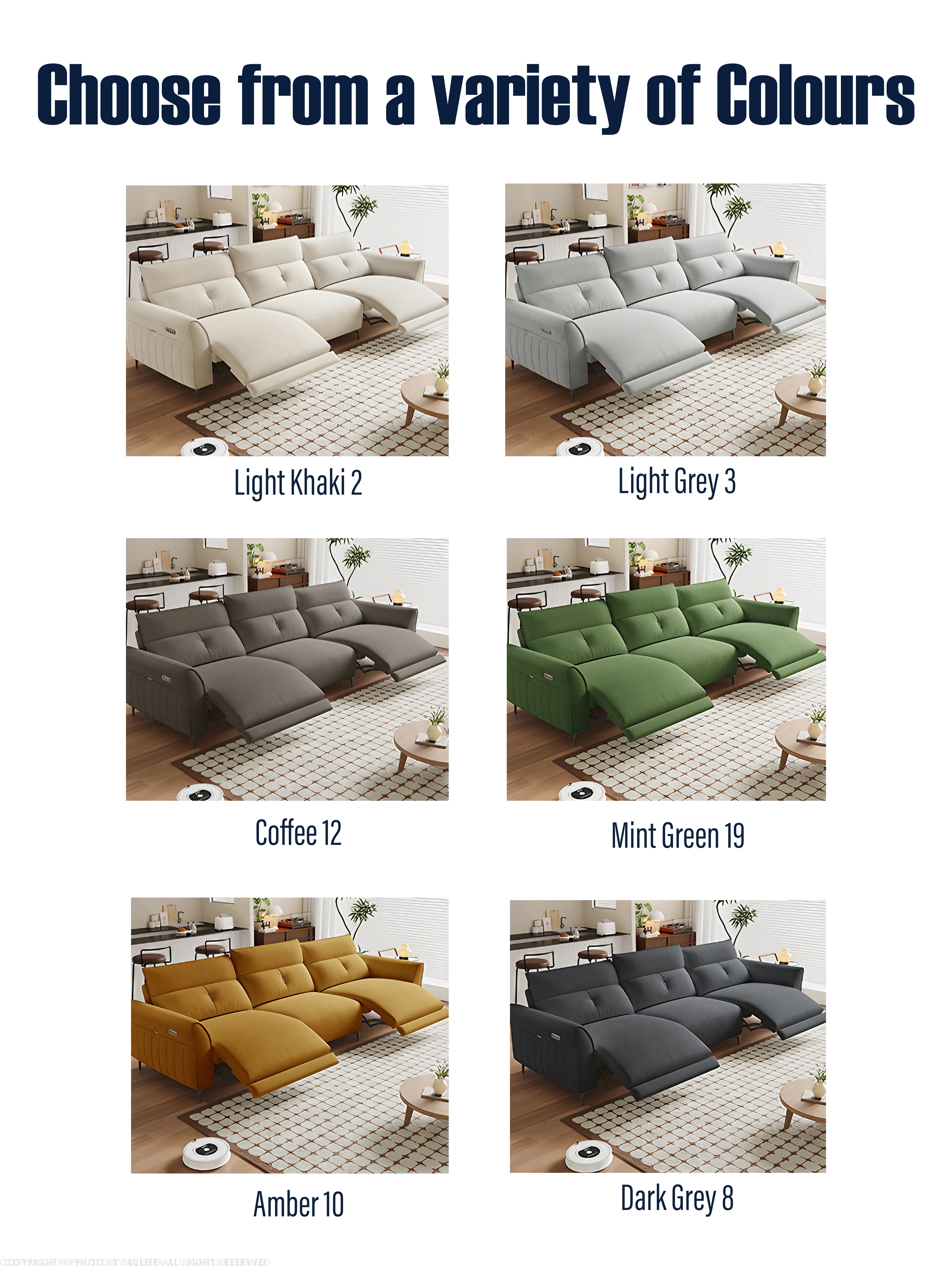 Yara Electric Recliner Fabric Sofa