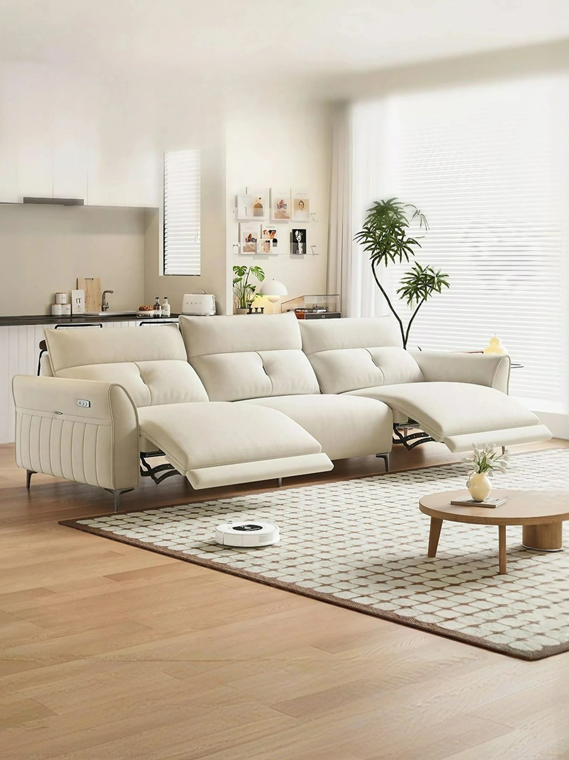 Yara Electric Recliner Fabric Sofa - Main Image