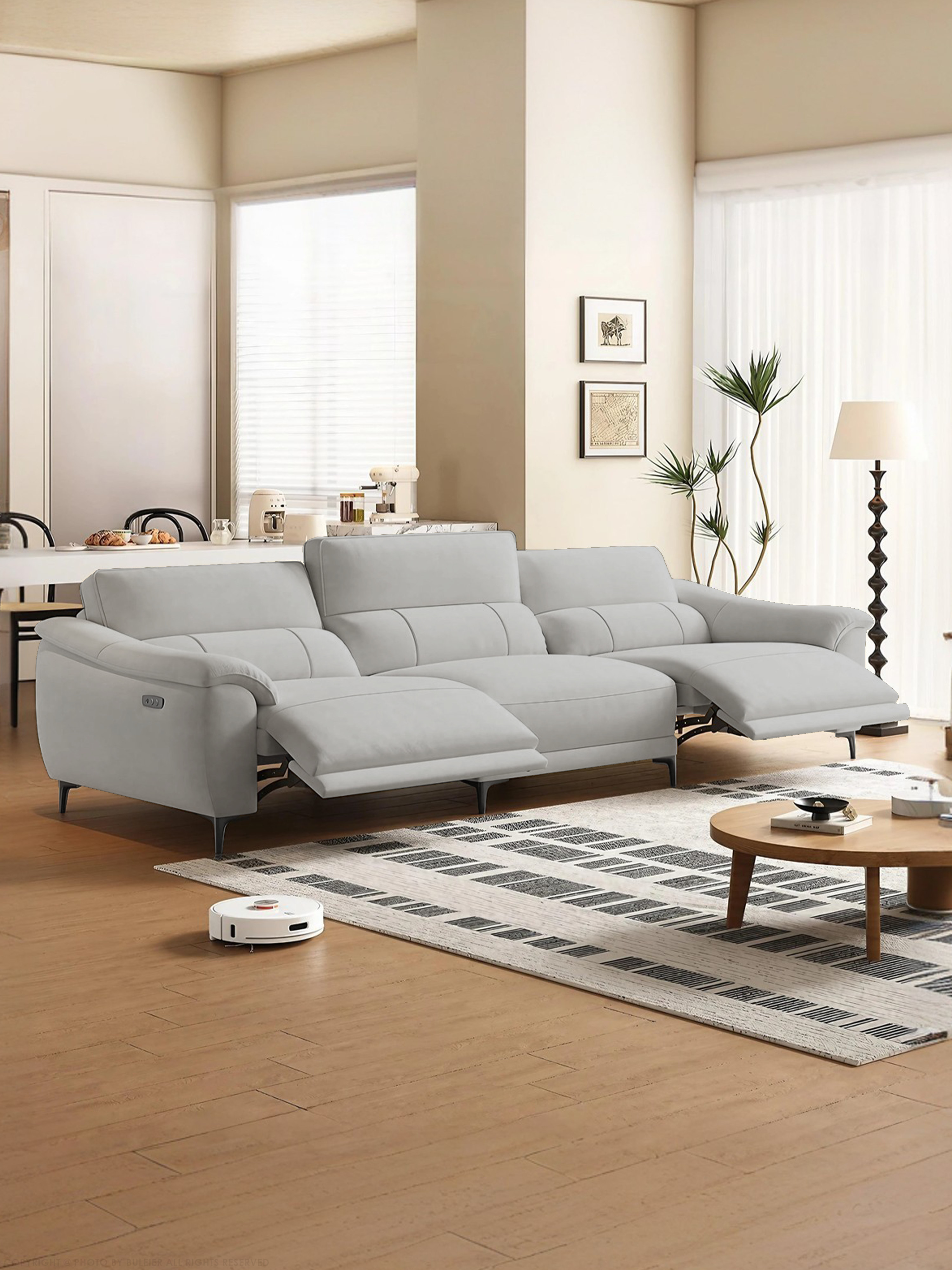 Zoe Electric Recliner Fabric Sofa