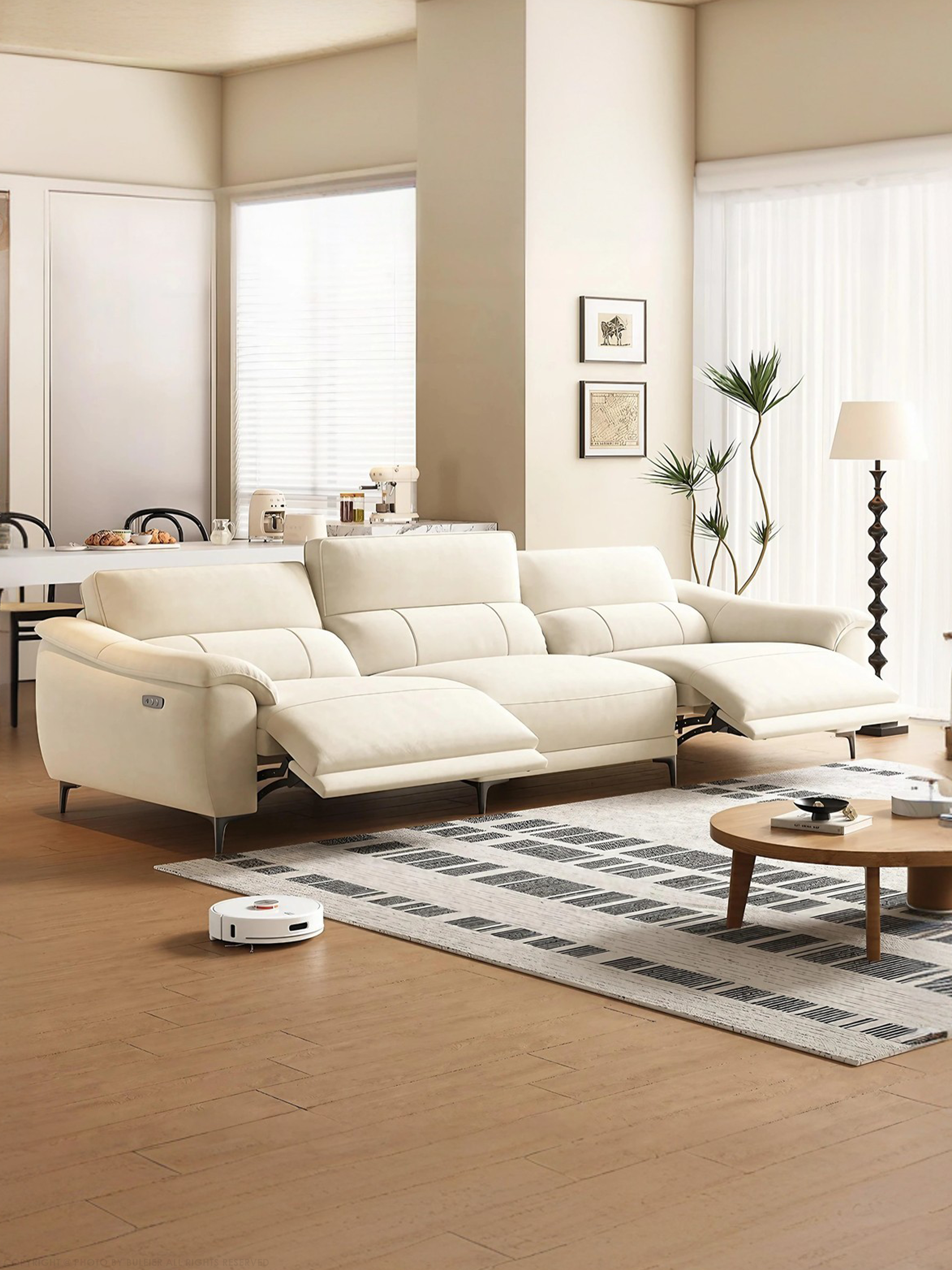 Zoe Electric Recliner Fabric Sofa