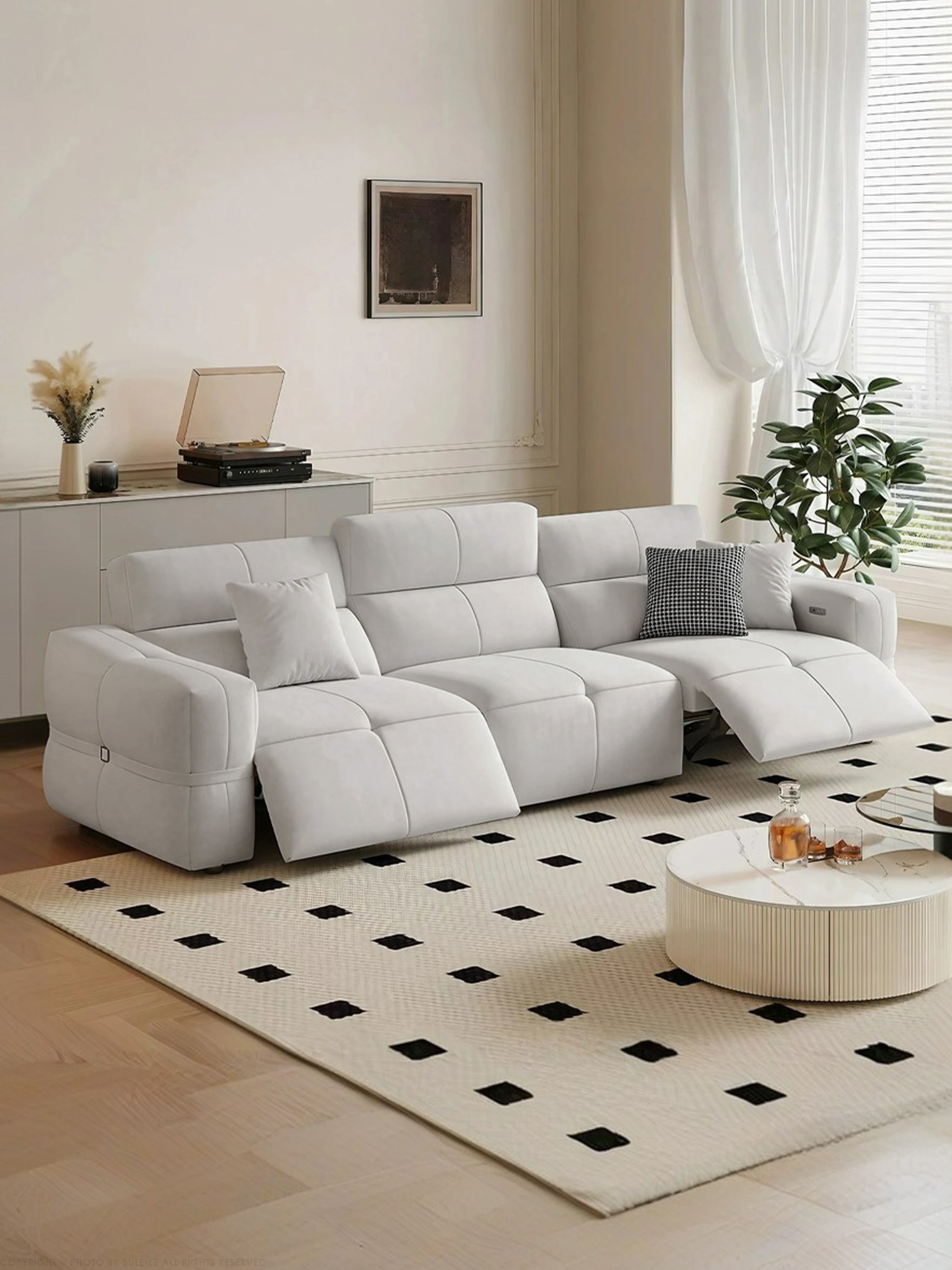 Rachel Electric Recliner Fabric Sofa