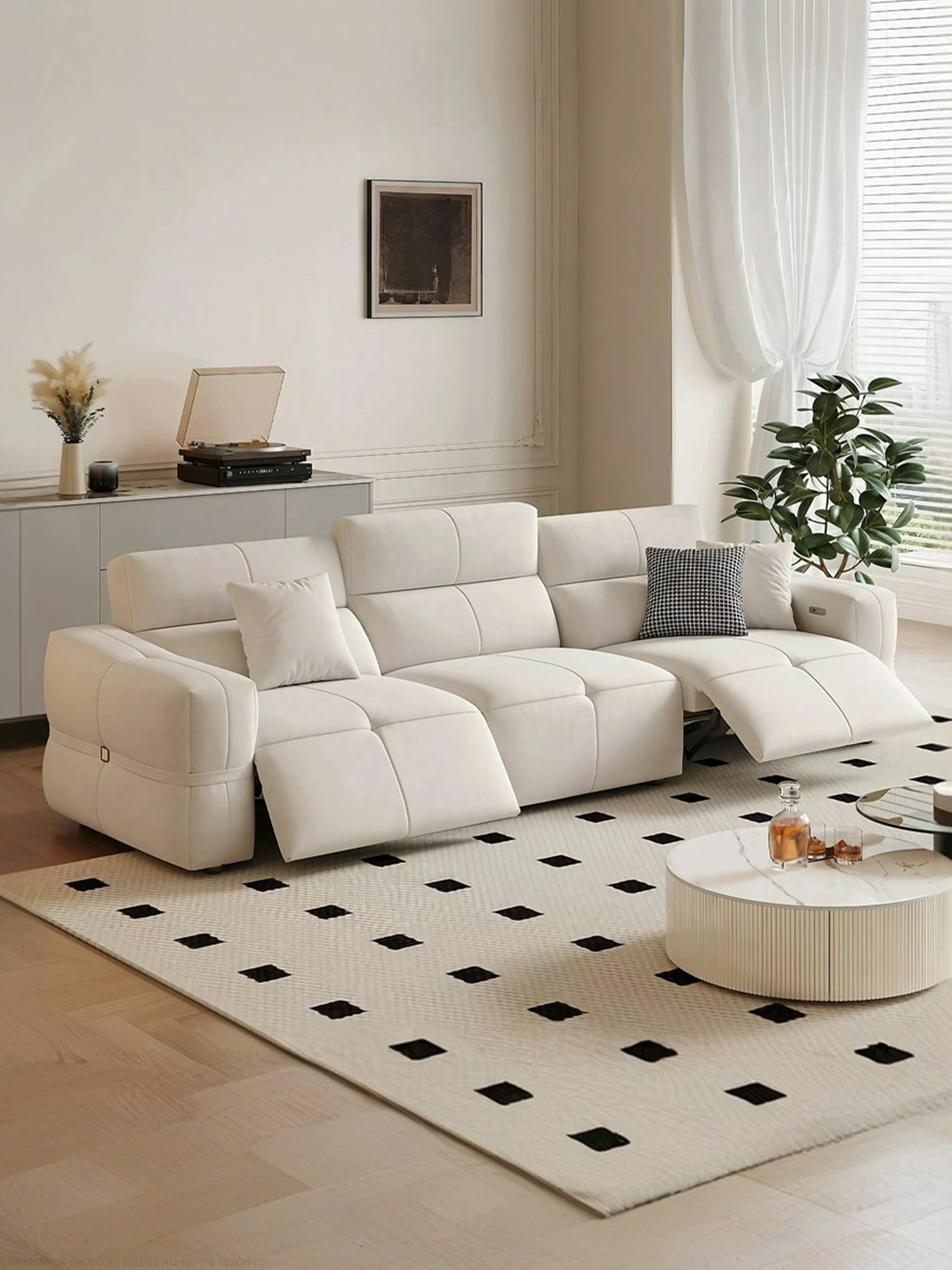 Rachel Electric Recliner Fabric Sofa